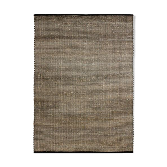 Tapis en jute et coton noir 160 x 230 cm