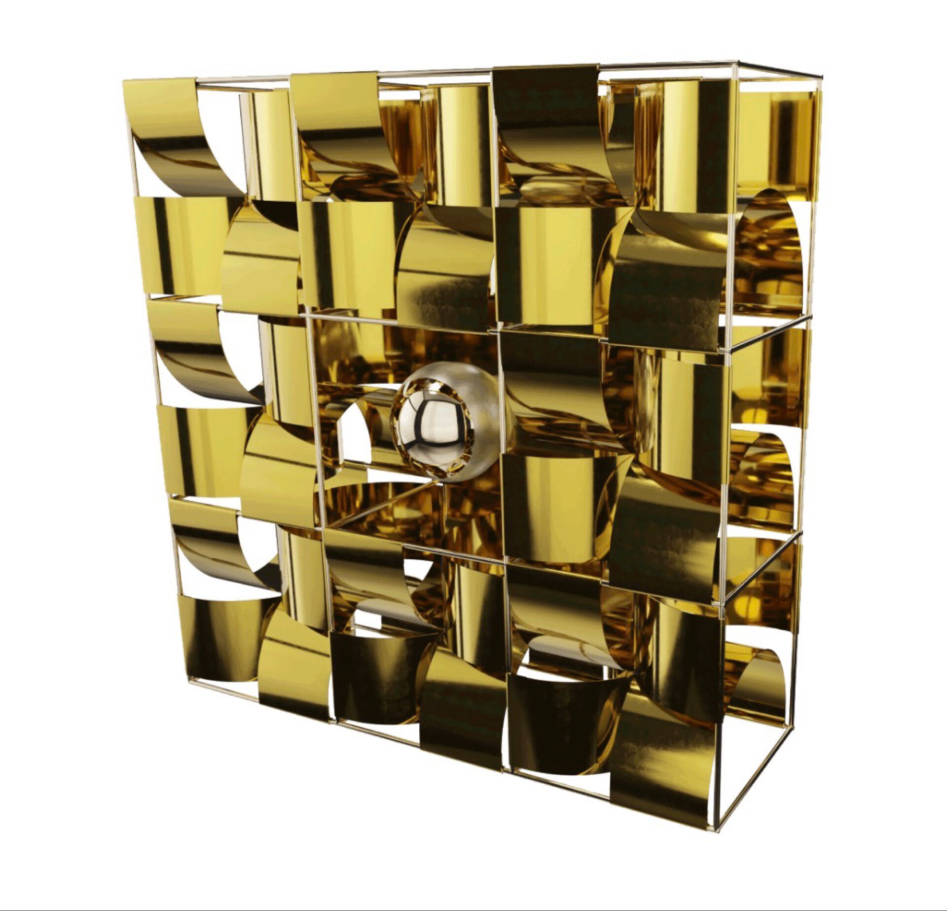 Lampe Atlas Max Sauze – Pièce de collection signée dorée