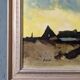 Peinture à l’huile de paysage vintage suédoise moderne « Yellow Skies » du milieu du siècle, encadrée