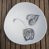 12 assiettes à dessert Niderviller modèle "Rose noire"