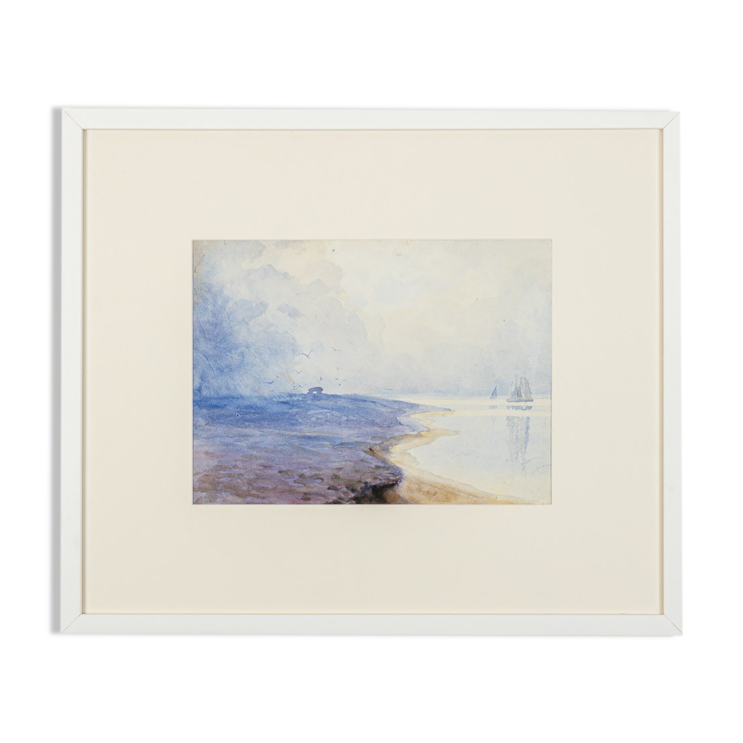 Blue coast, aquarelle on paper, 58 x 49 cm