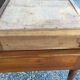 Old farmhouse table louis Philippe style in solid cherry with turned feet.