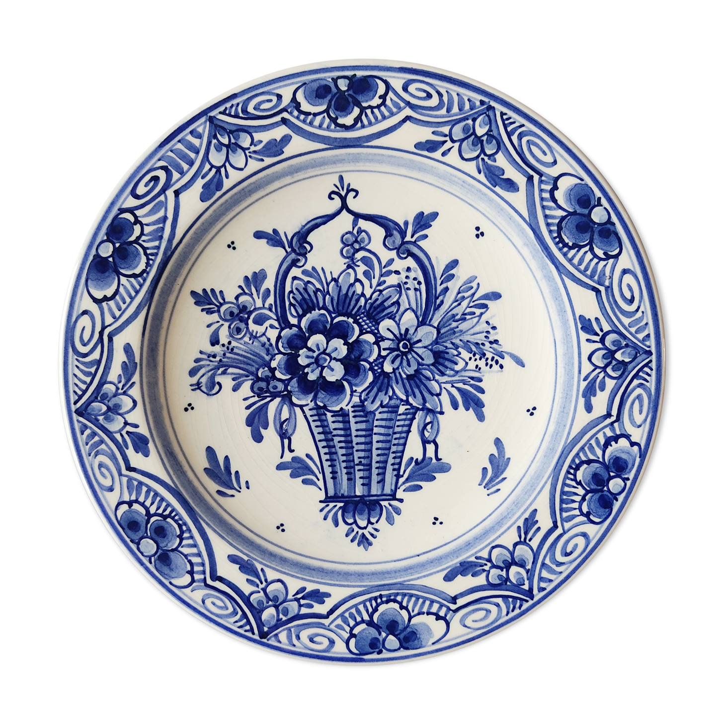 Plate Delft flower basket