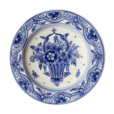 Assiette Delft panier fleuri