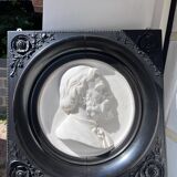 Bas-relief en marbre et ébène sculpté signé Jouffroy, 1873