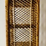 Vintage rattan and wicker shelf