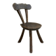 Chaise brutaliste en bois massif sculpté, vers 1950