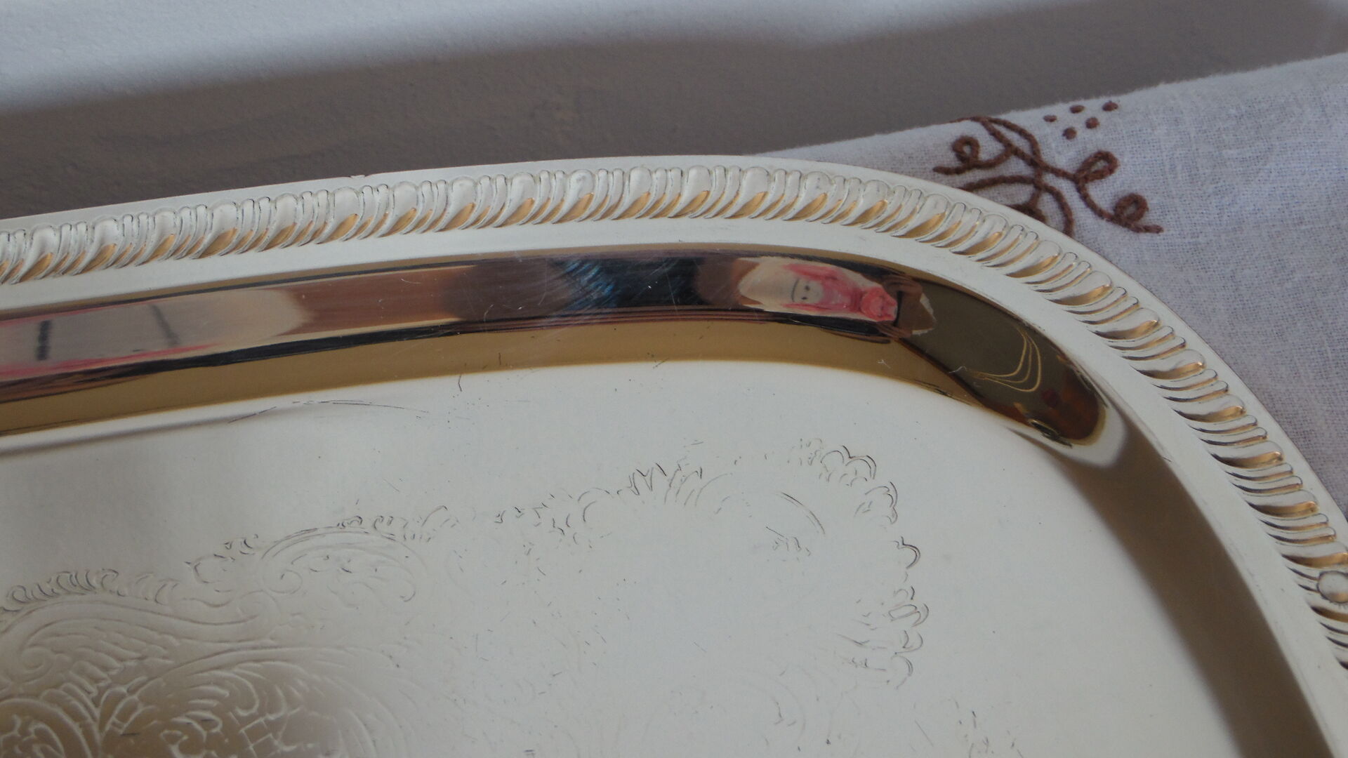 Silver serving tray