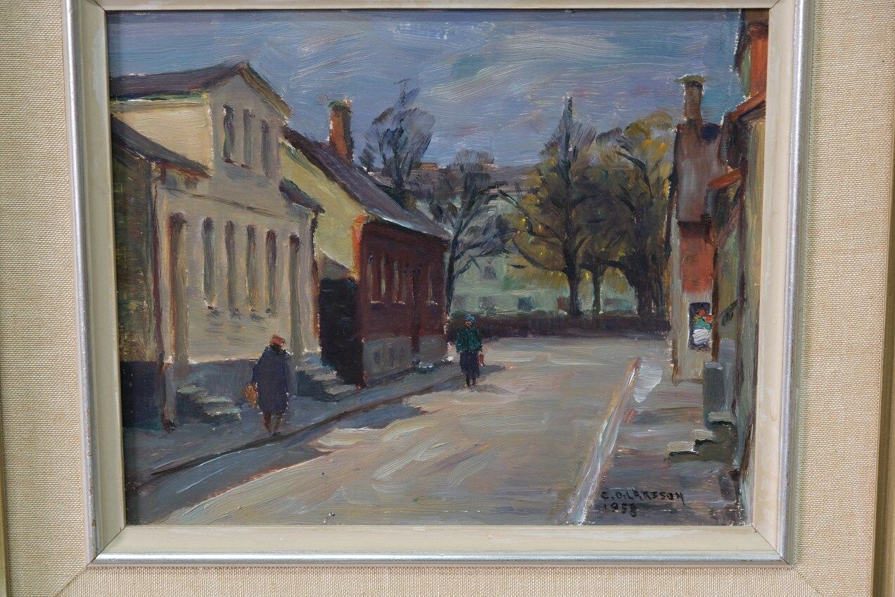 Oil painting by Carl Oscar Larsson swedish 1958