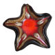 Vintage starfish bowl in ceramic Vallauris red and black lava style.
