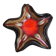 Vintage starfish bowl in ceramic Vallauris red and black lava style.