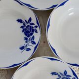 4 vintage Digoin Sarreguemines earthenware soup plates, Corsica model