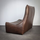 "The Rock" leather 2-seater sofa by Gerard van den Berg for Montis (1970s)