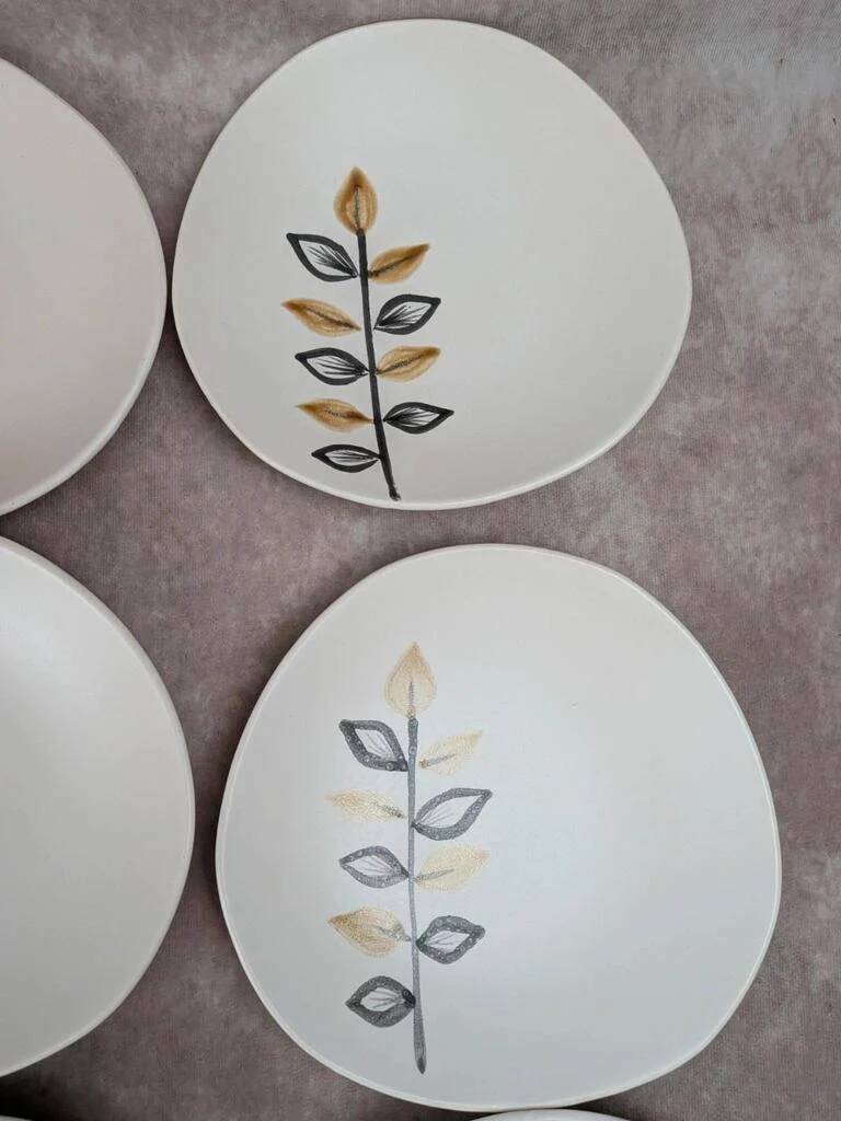 Set of 11 vintage dessert plates from Niderviller – 1970s – Capron Vallauris style