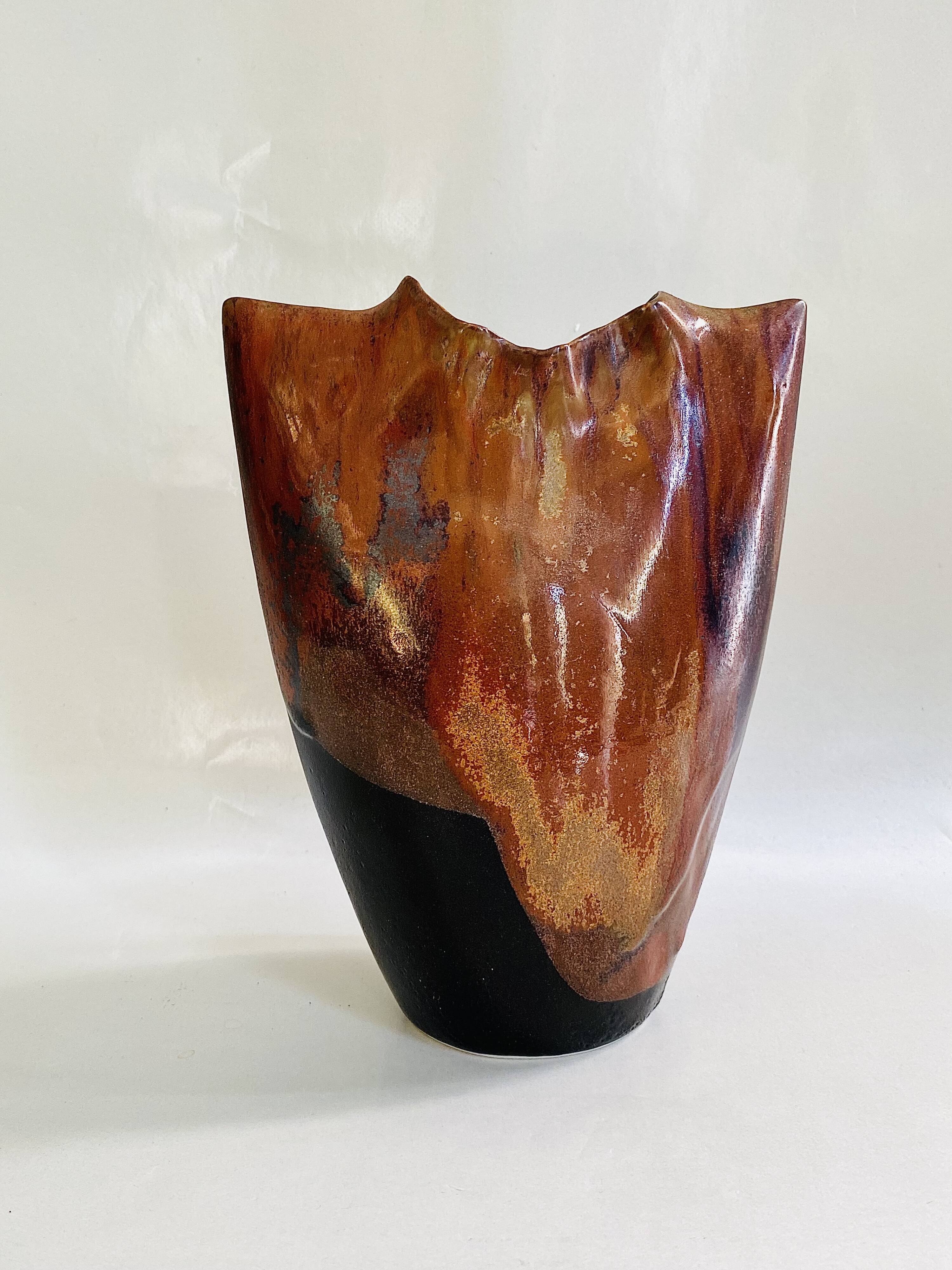 Vase argile émaillée, 20 cm