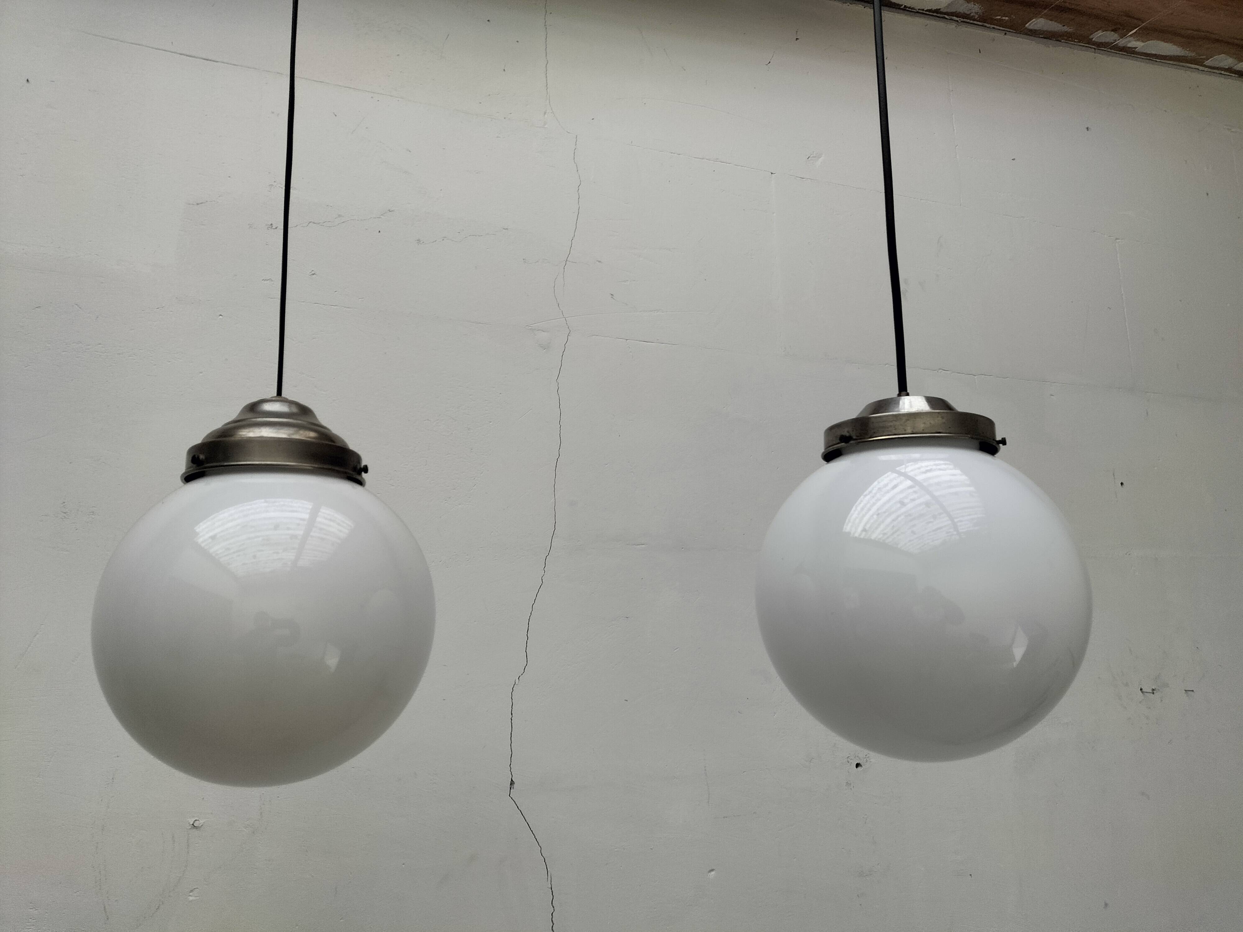 Opaline pendant lights
