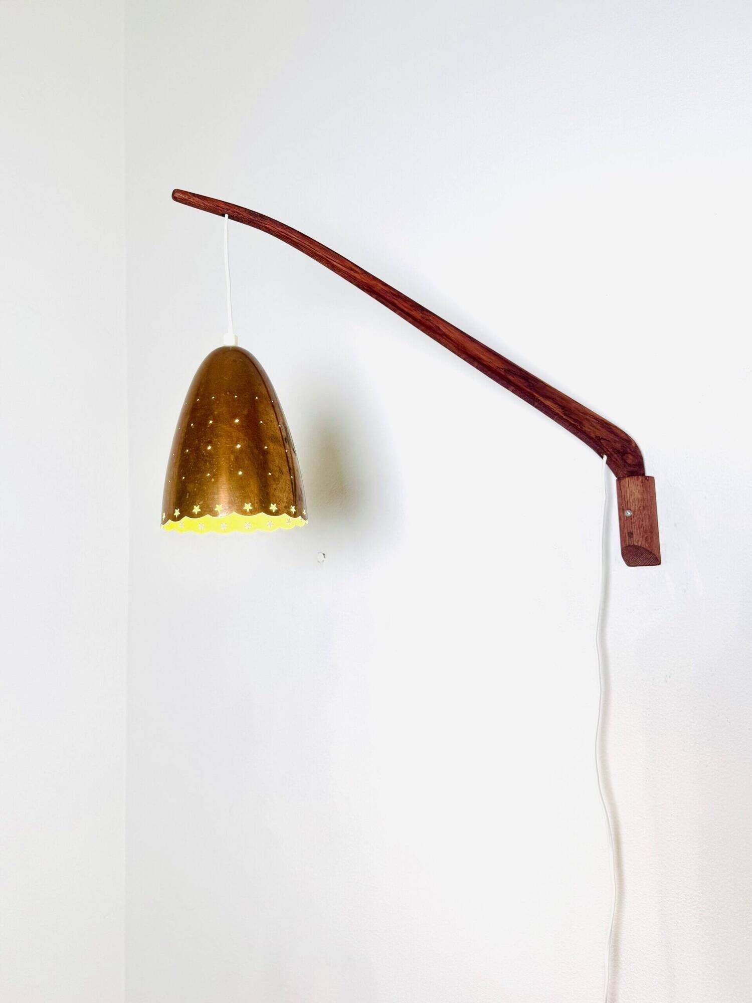 Swivel-Arm Perforated Brass Wall Lamp By Hans-Agne Jakobsson For Markaryd, Sweden, 1960S