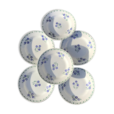 6 assiettes plates bleuets porcelaine opaque de gien