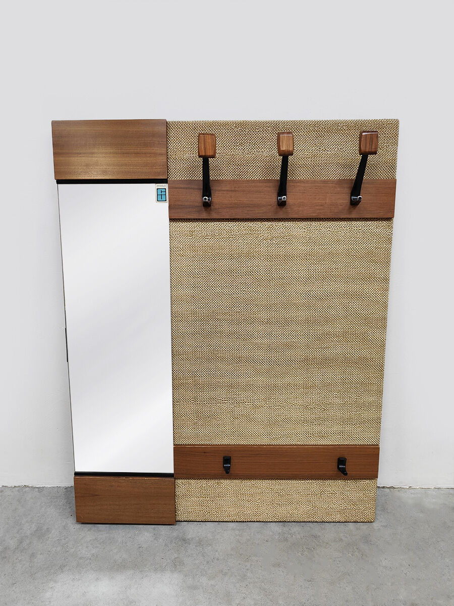 Vintage wall coat rack hall wardrobe 1960