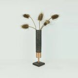 Footed copper vase brutalist minimalist design 1960s ikebana flower vase