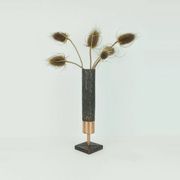 Footed copper vase brutalist minimalist design 1960s ikebana flower vase