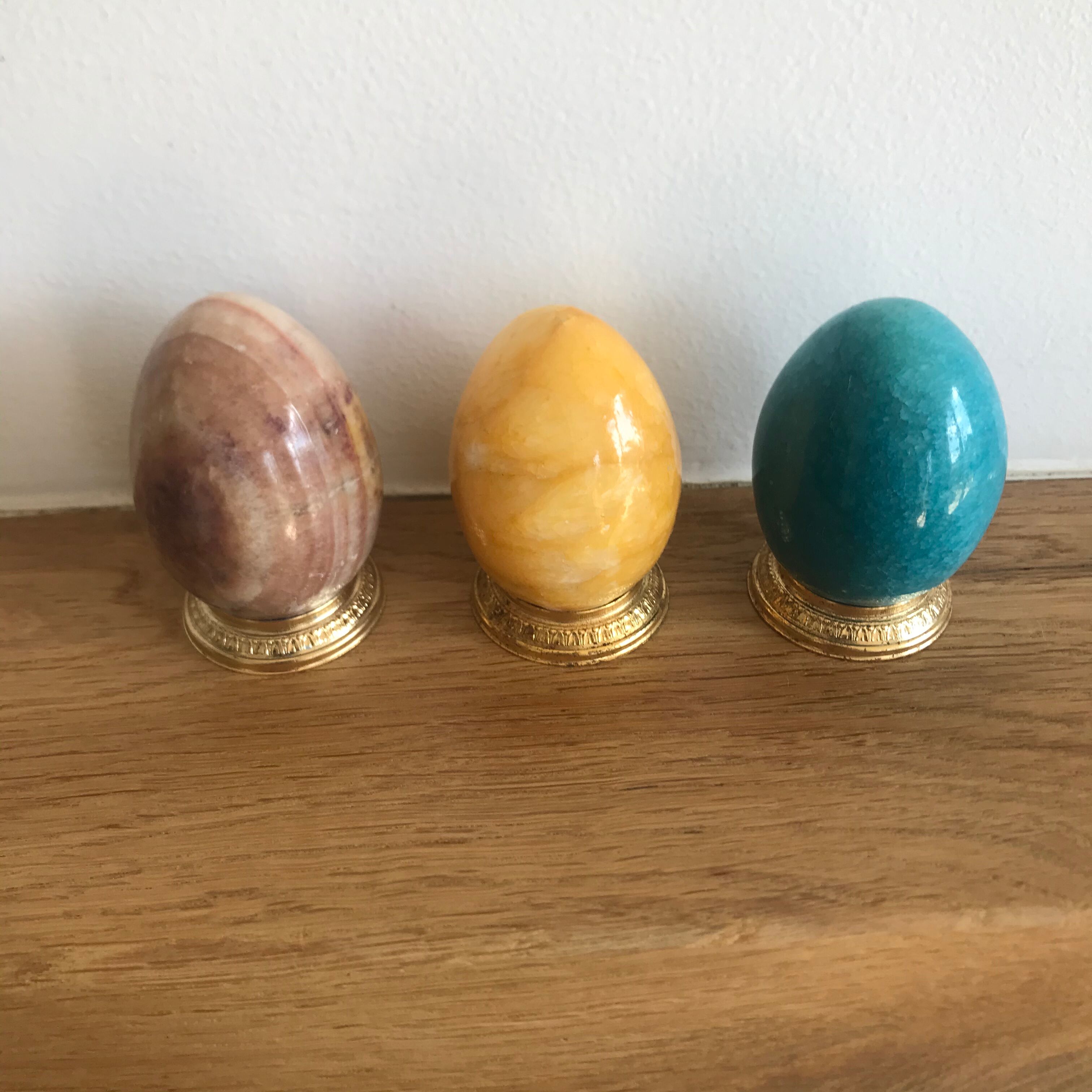 Lot de 3 œufs en onyx