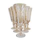 6 rosaline glass flutes