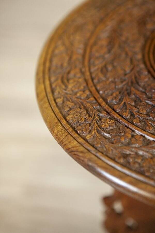 Small Early 20th Century Inlaid Side Table, 1950s