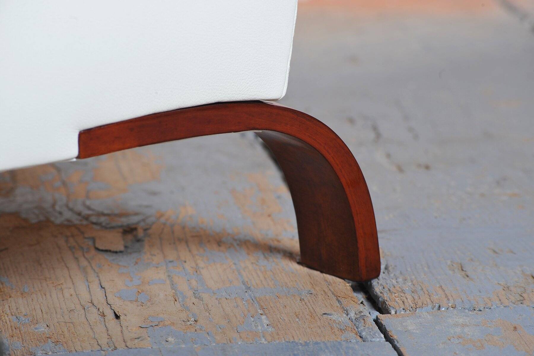 Art Deco Armchairs in Walnut and Leather, Czech, 1930s, Set of 2