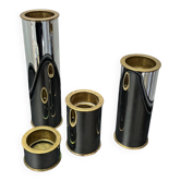 Ensemble de 4 bougeoirs cylindriques 2000 par Staffan Engelsson, années 1970.