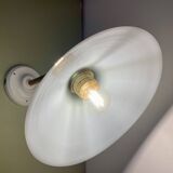 Vintage white opaline lampshade wall lamp