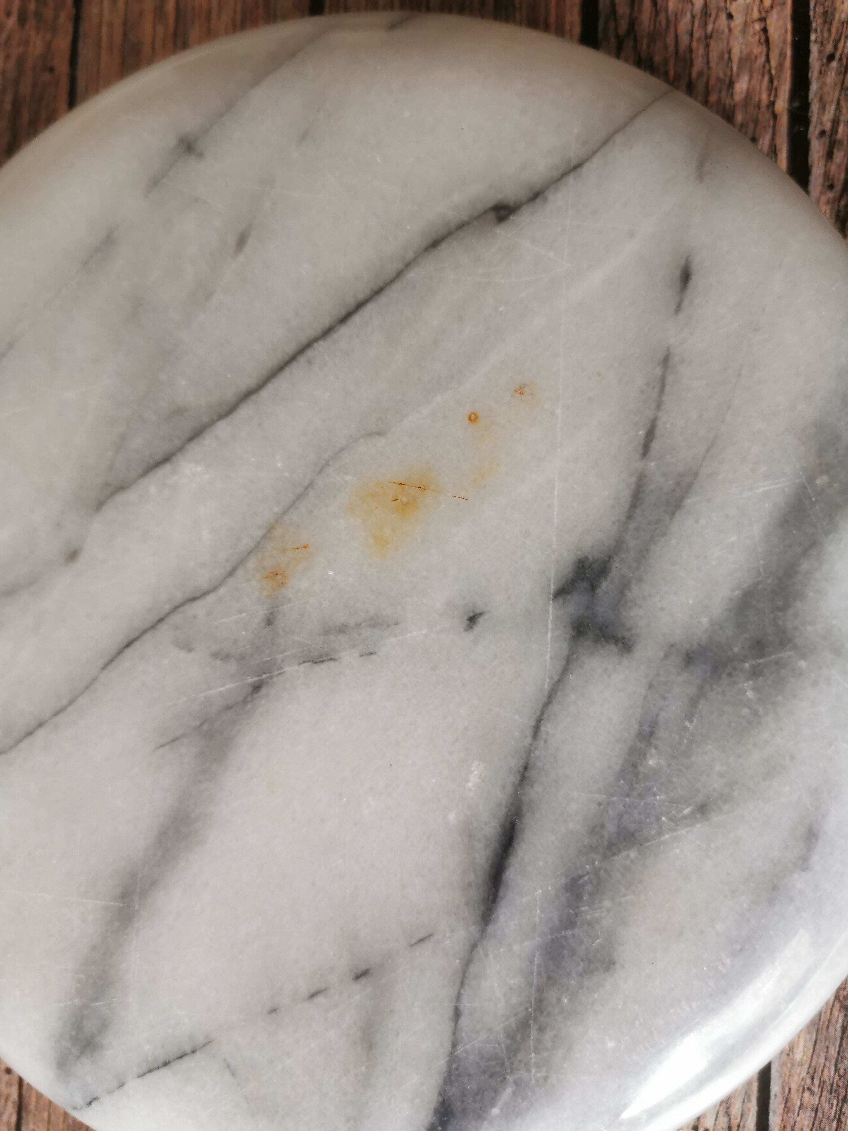 Ashtray and marble under glass