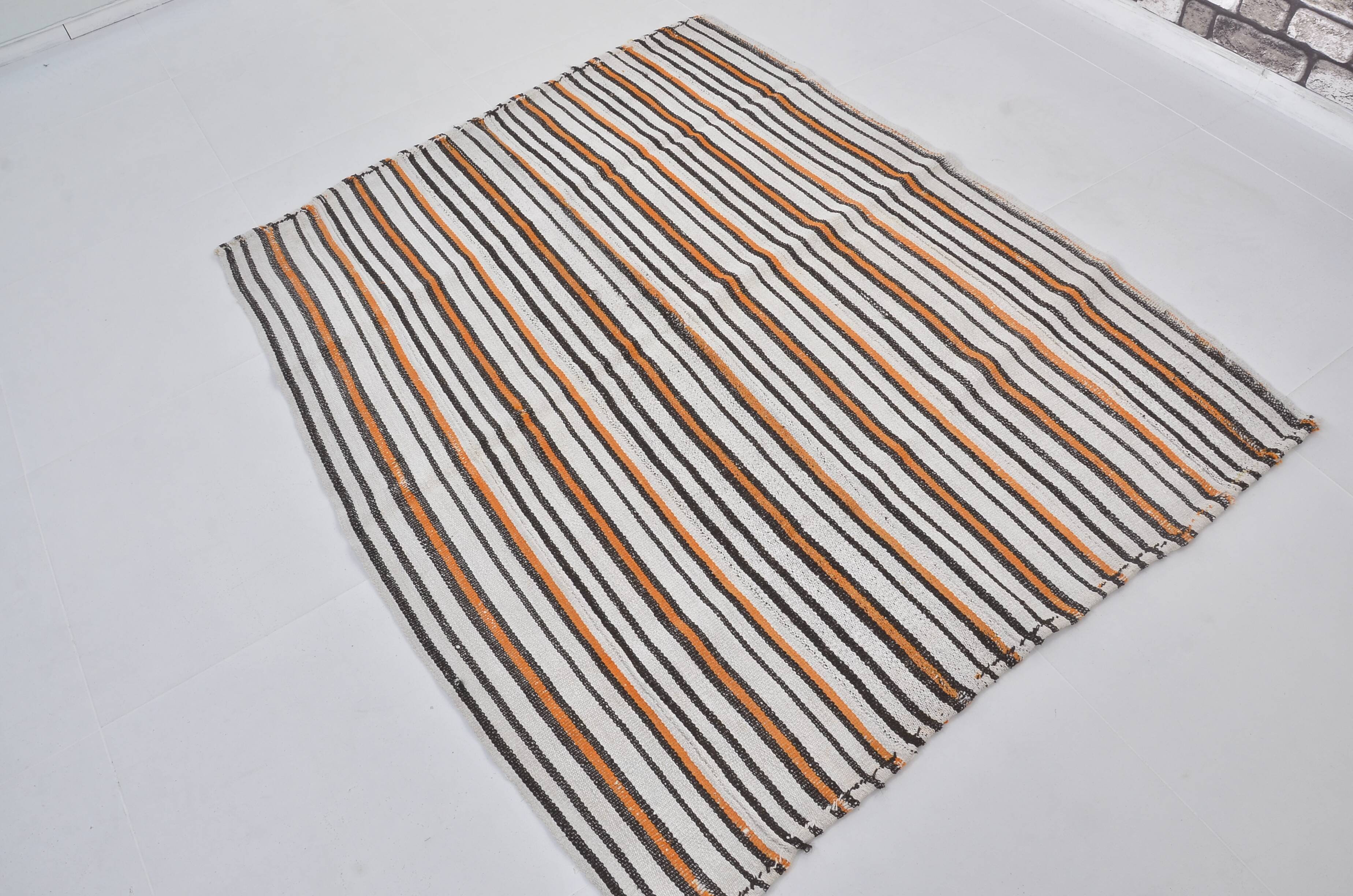 Oushak Vintage Stripe Hemp Rug sku 3683