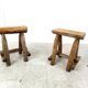 Tabourets vintage en chêne, 1970