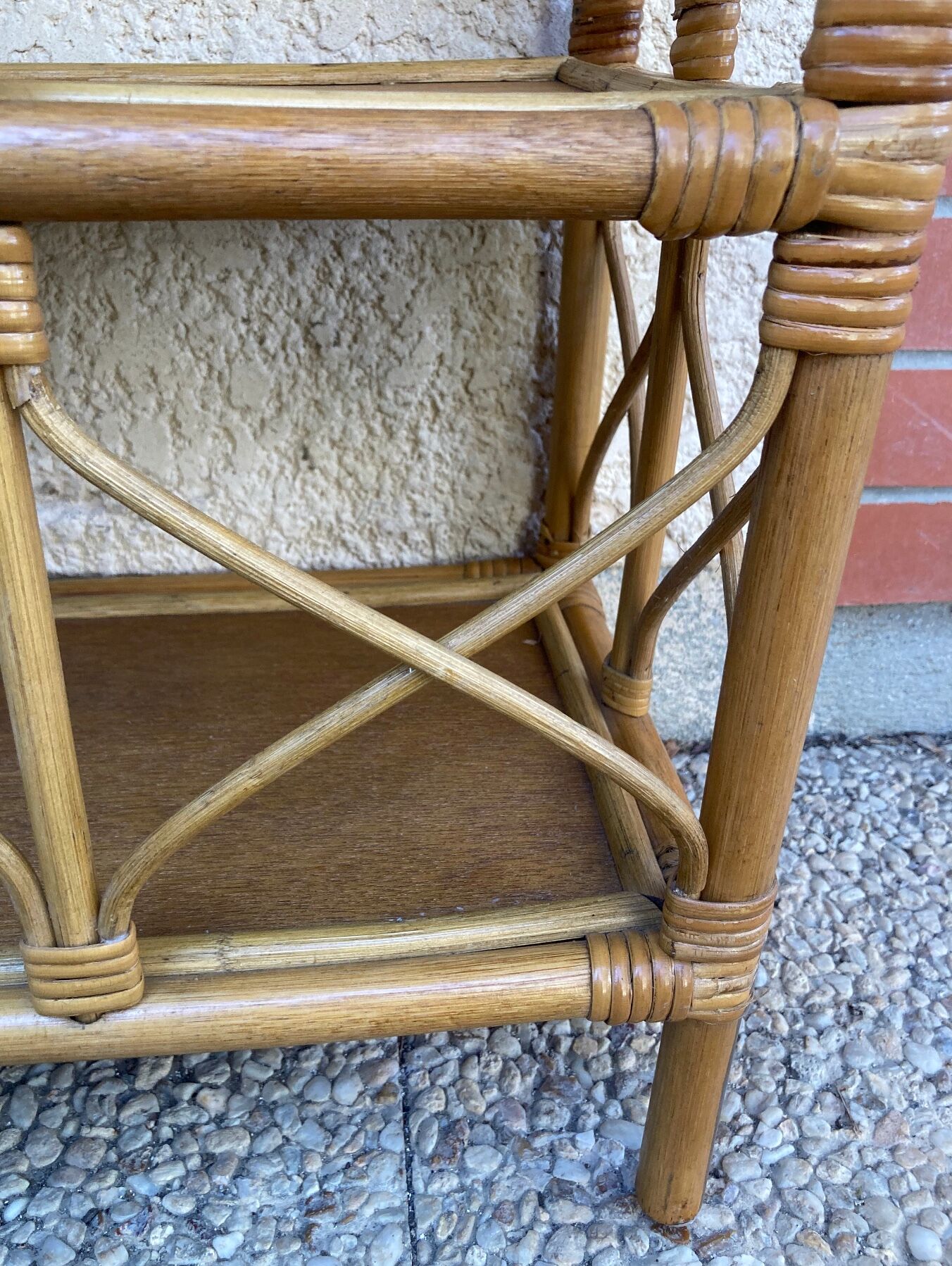 Vintage rattan shelf