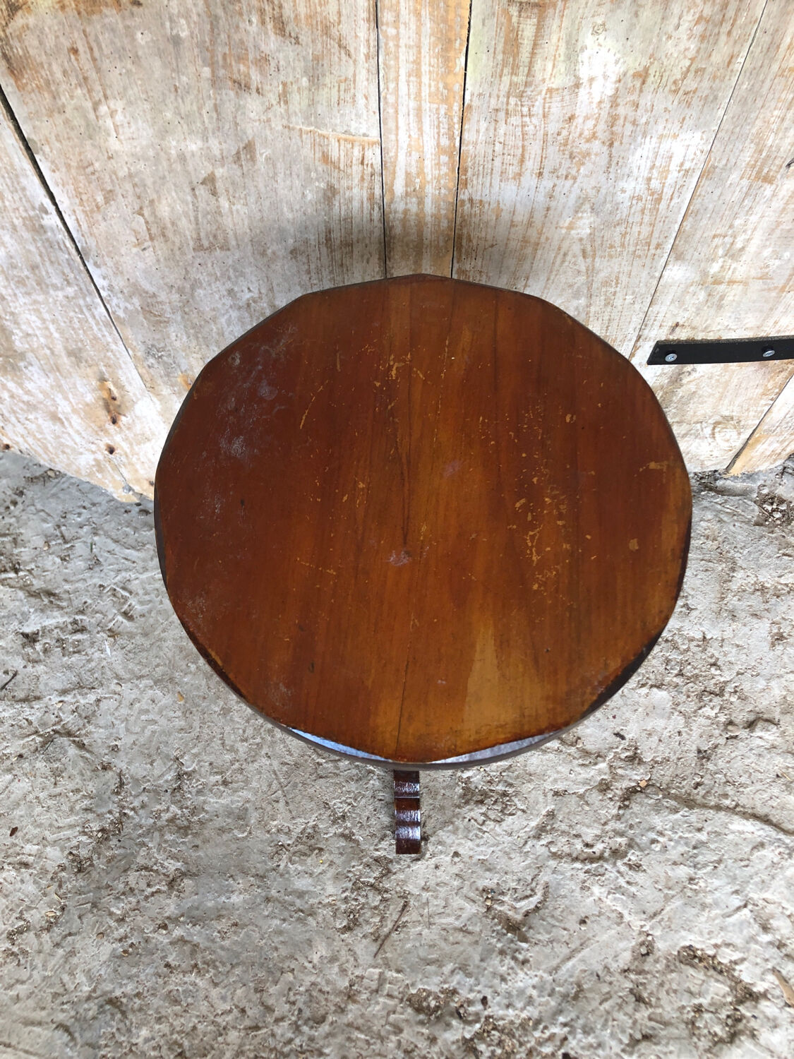 Sellette table appoint tripode bois vintage #a148