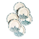 6 flat plates No. 1 Salins in iron earth, "Delft" service