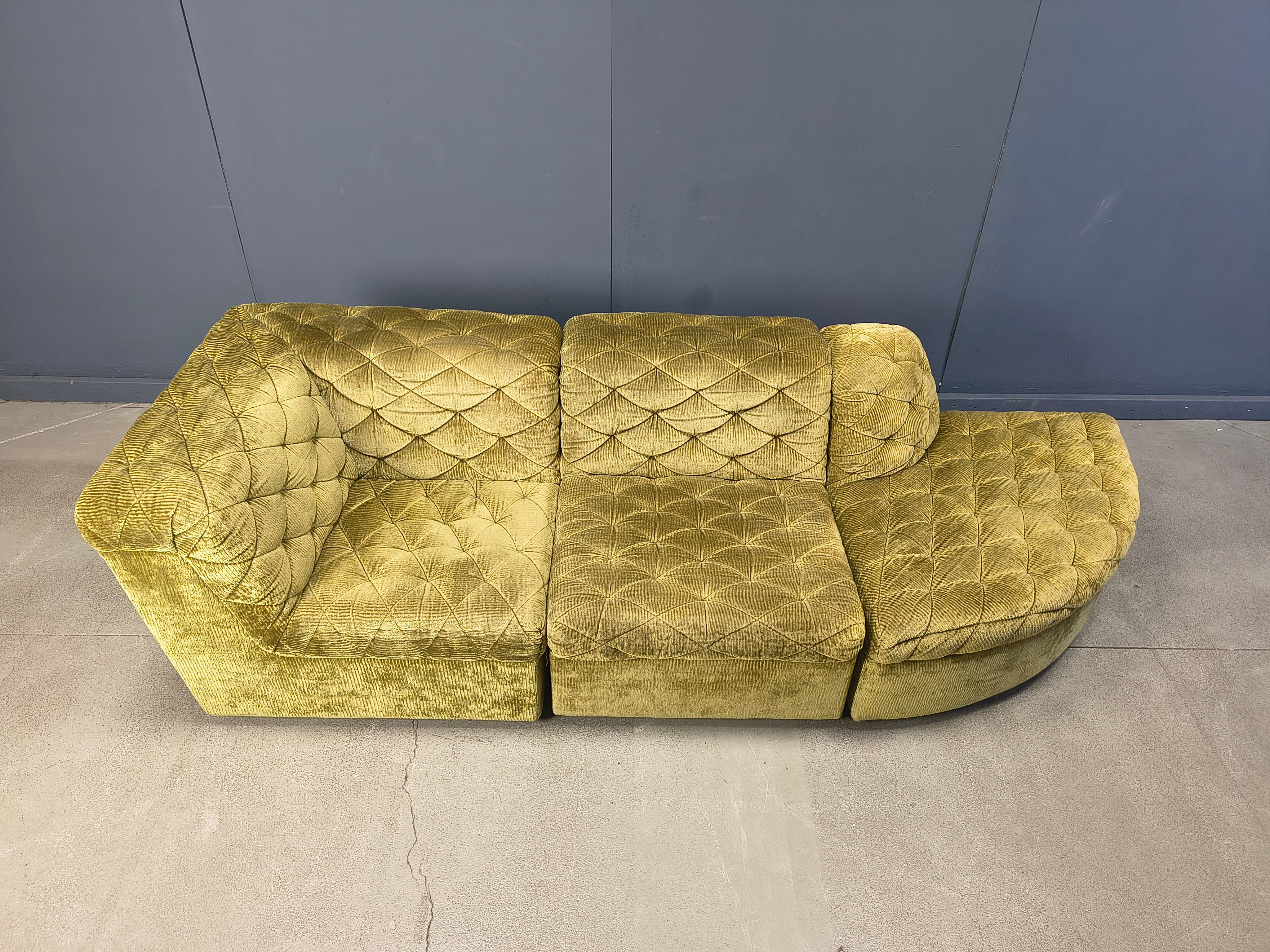 Vintage velvet modular sofa by Laauser, 1970s