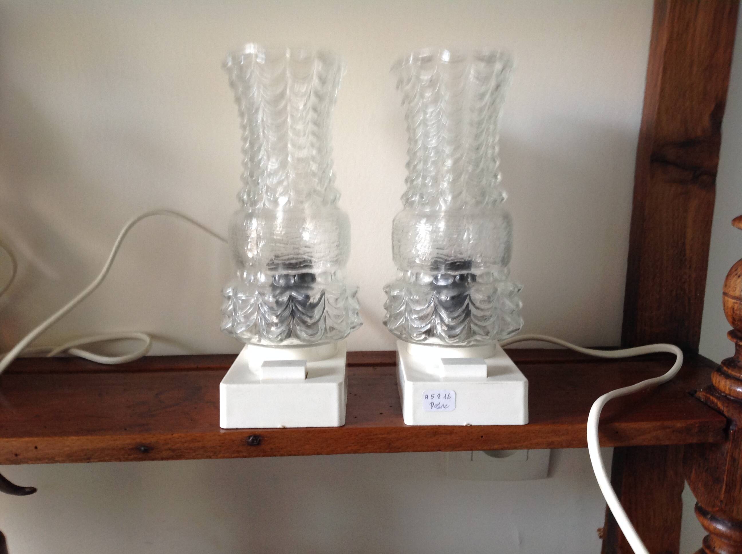 Pair of vintage bedside lamps, 60s