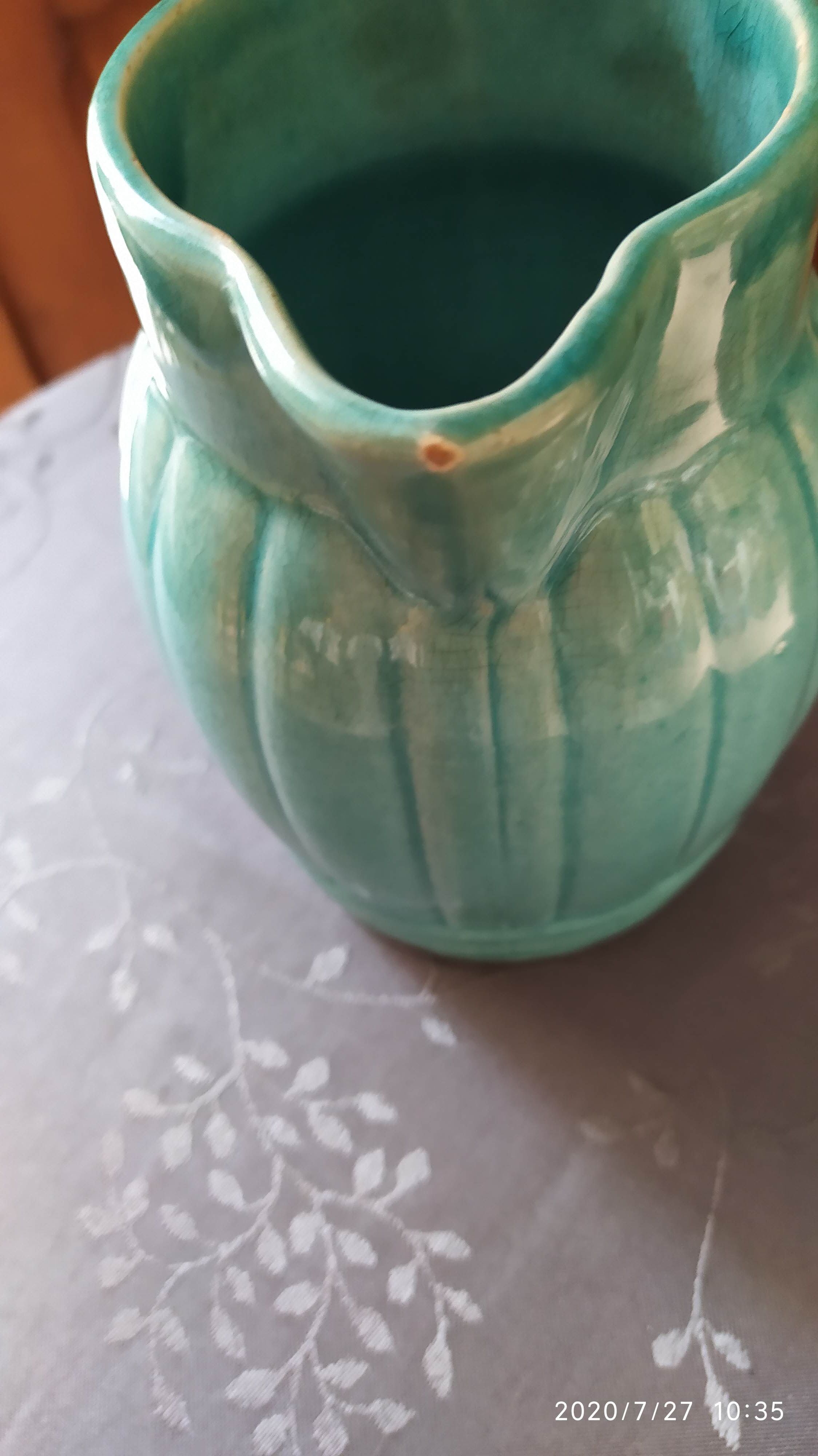 Old orchie ceramic pitcher