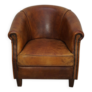 Fauteuil club néerlandais - cognac