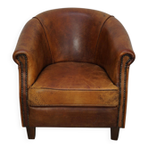 Vintage Dutch Club Chair in Cognac Leather
