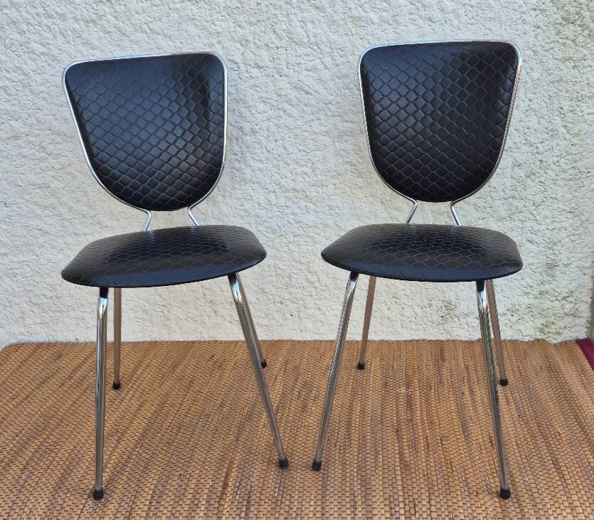 Chaises skaï noir