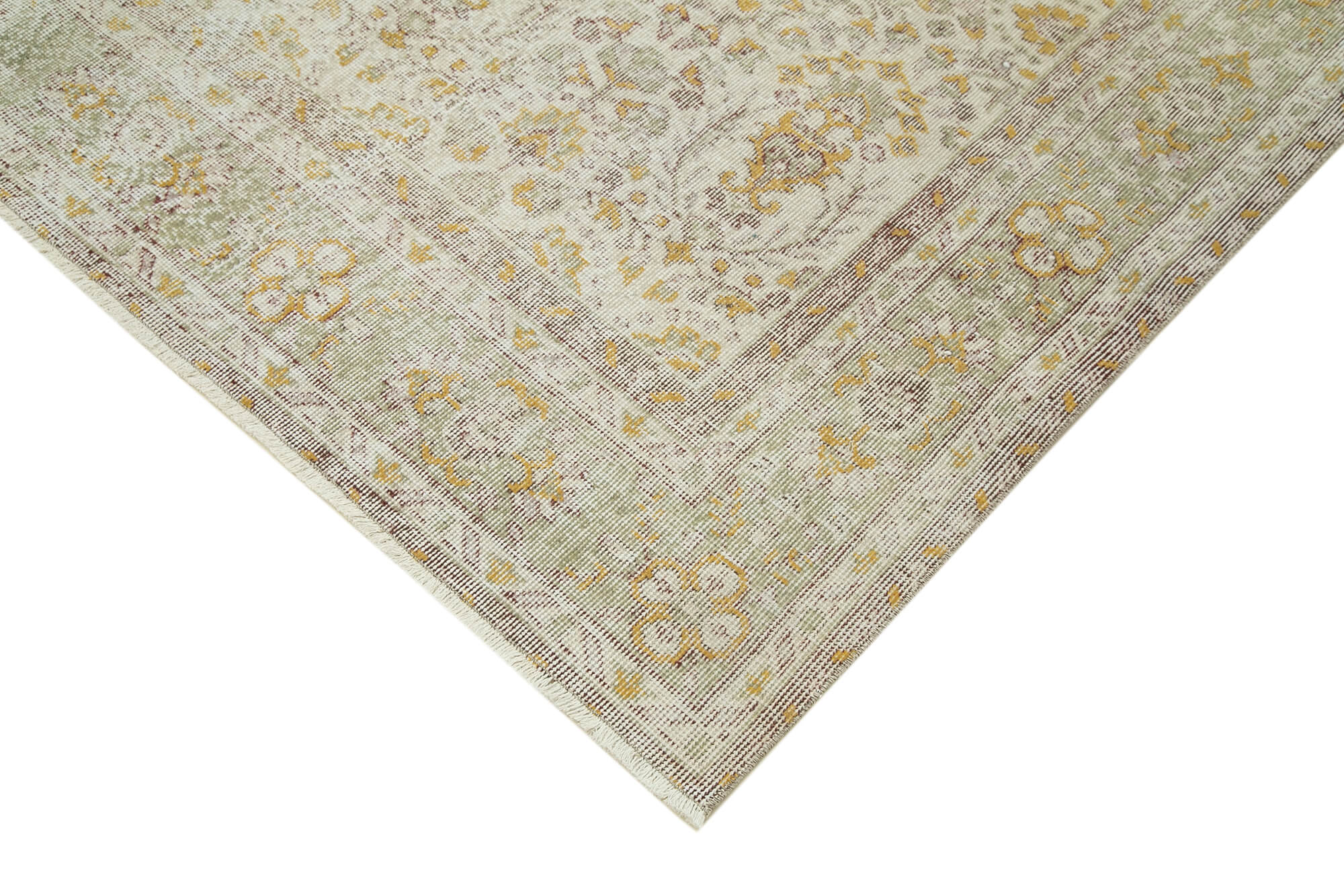 Tapis décoratif beige anatolien tissé à la main 206 cm x 286 cm