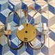 Trio of golden iron wheat ear wall lights