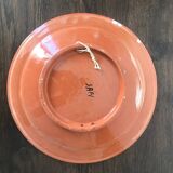 Round Moroccan terracotta dish, striped patterns