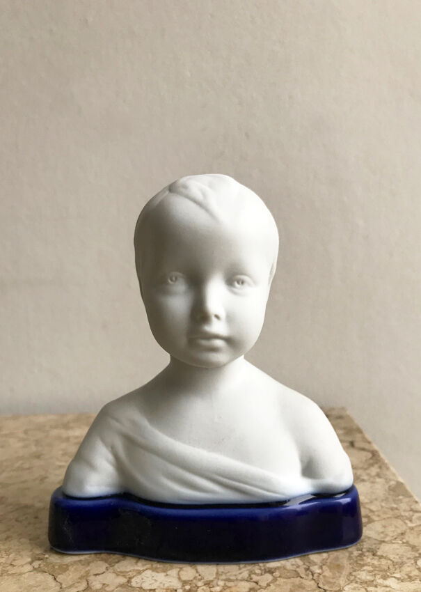 Limoges biscuit and porcelain child bust after Camille Tharaud