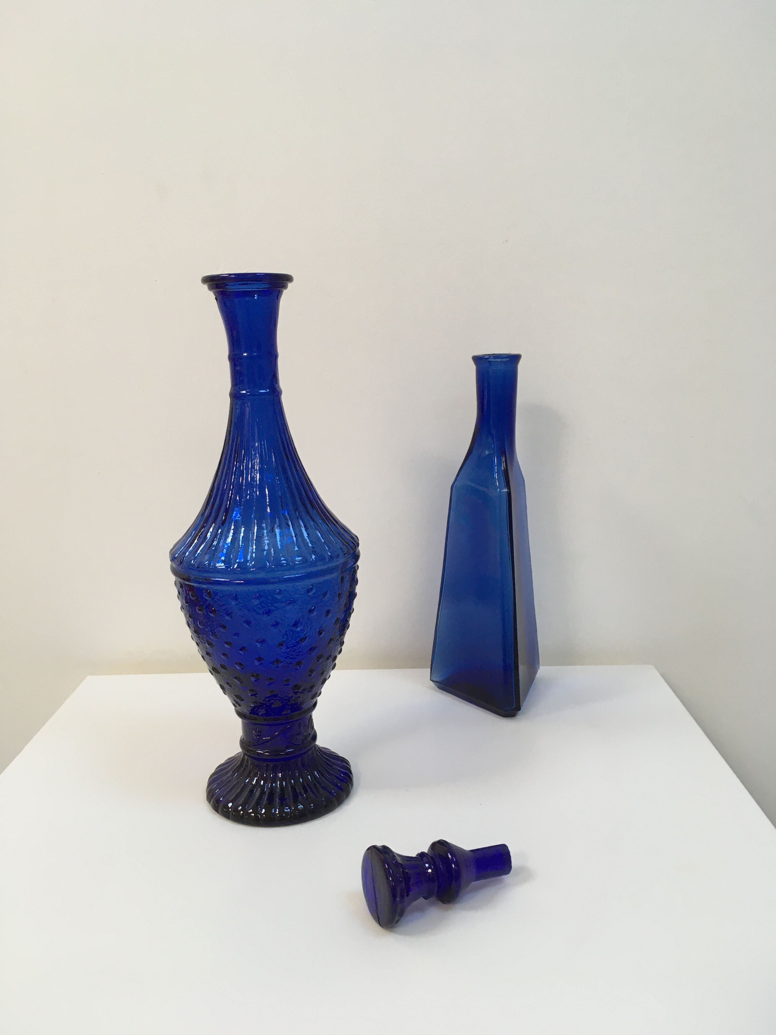 Cobalt blue glass Empoli style carafe