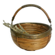 Vintage rattan and brass basket