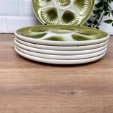 Set of 6 oyster plates in Earthenware Mill of Wolves